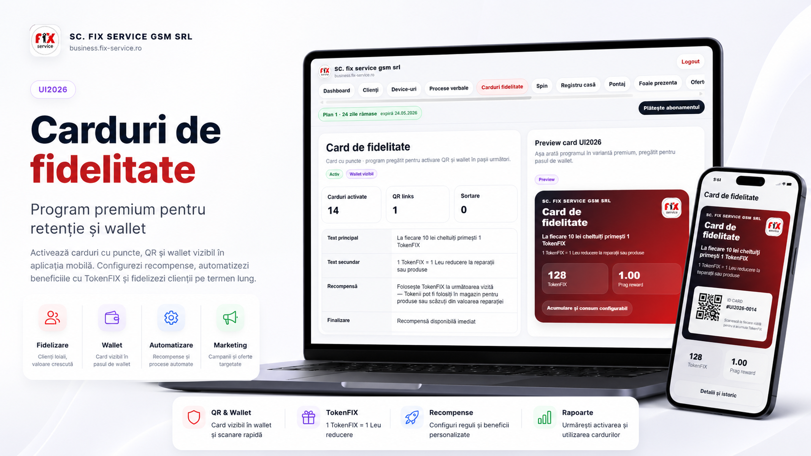 modul carduri de fidelitate premium pentru business