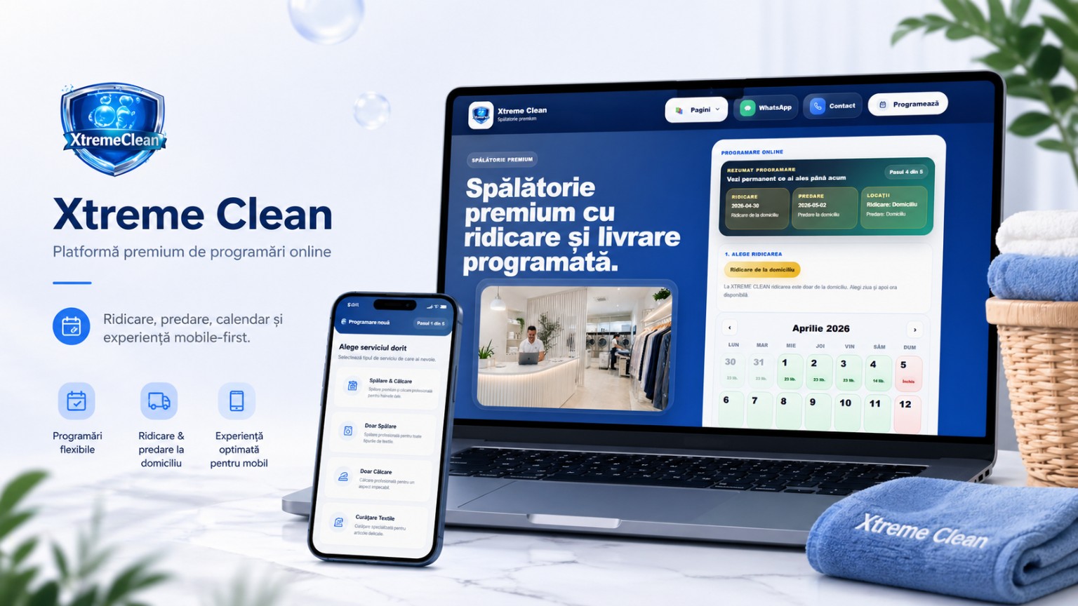 platformă XtremeClean pentru programări online